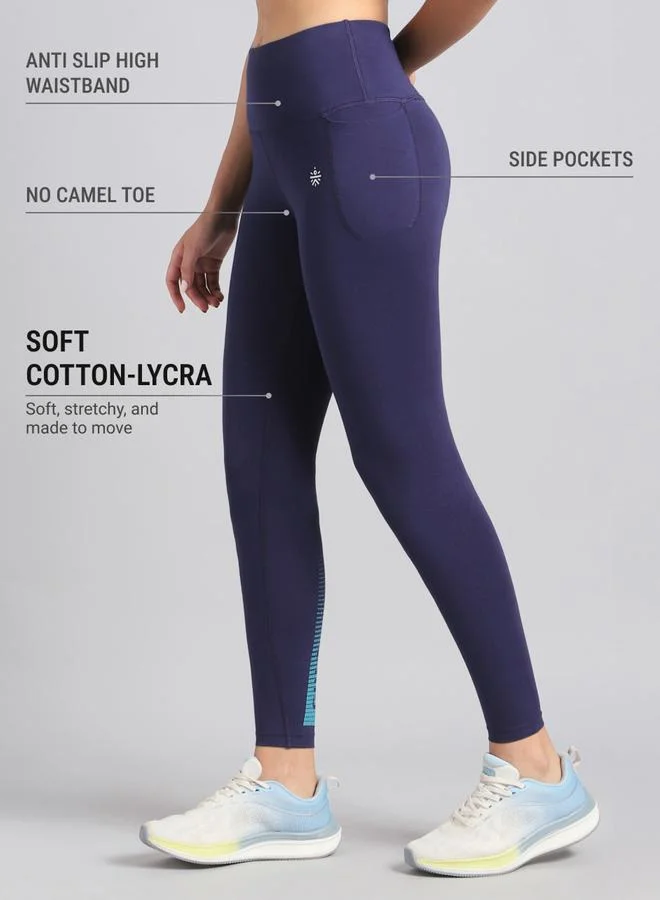 Cult  Women Navy Yoga Flow Cotton Graphic Leggings for Women | Best Price UAE